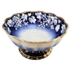 Large American China Co. Bowl with Grape and Vine Decoration & Gilt Accents