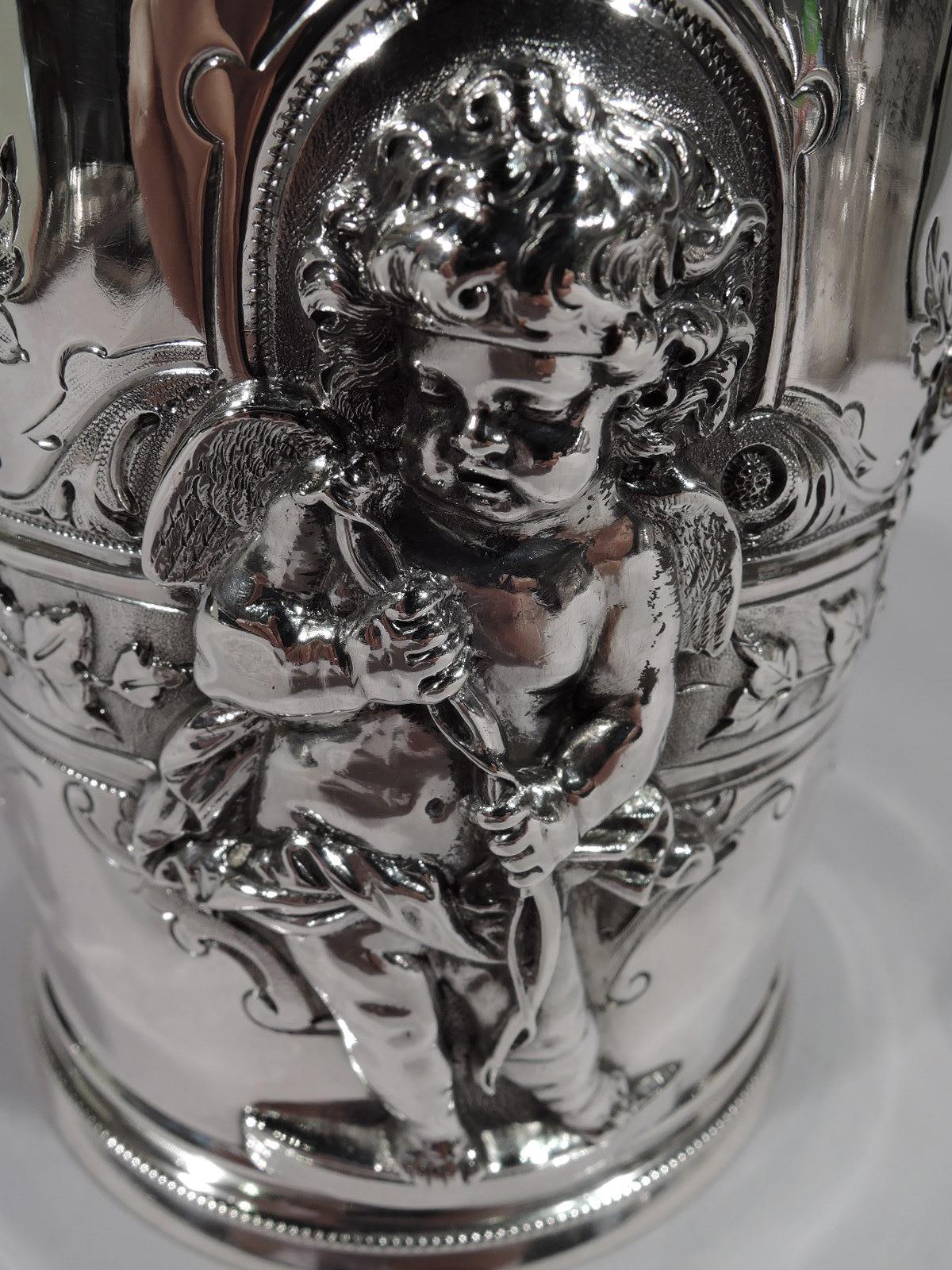 Large American Classical Coin Silver Baby Cup by Wood & Hughes 1