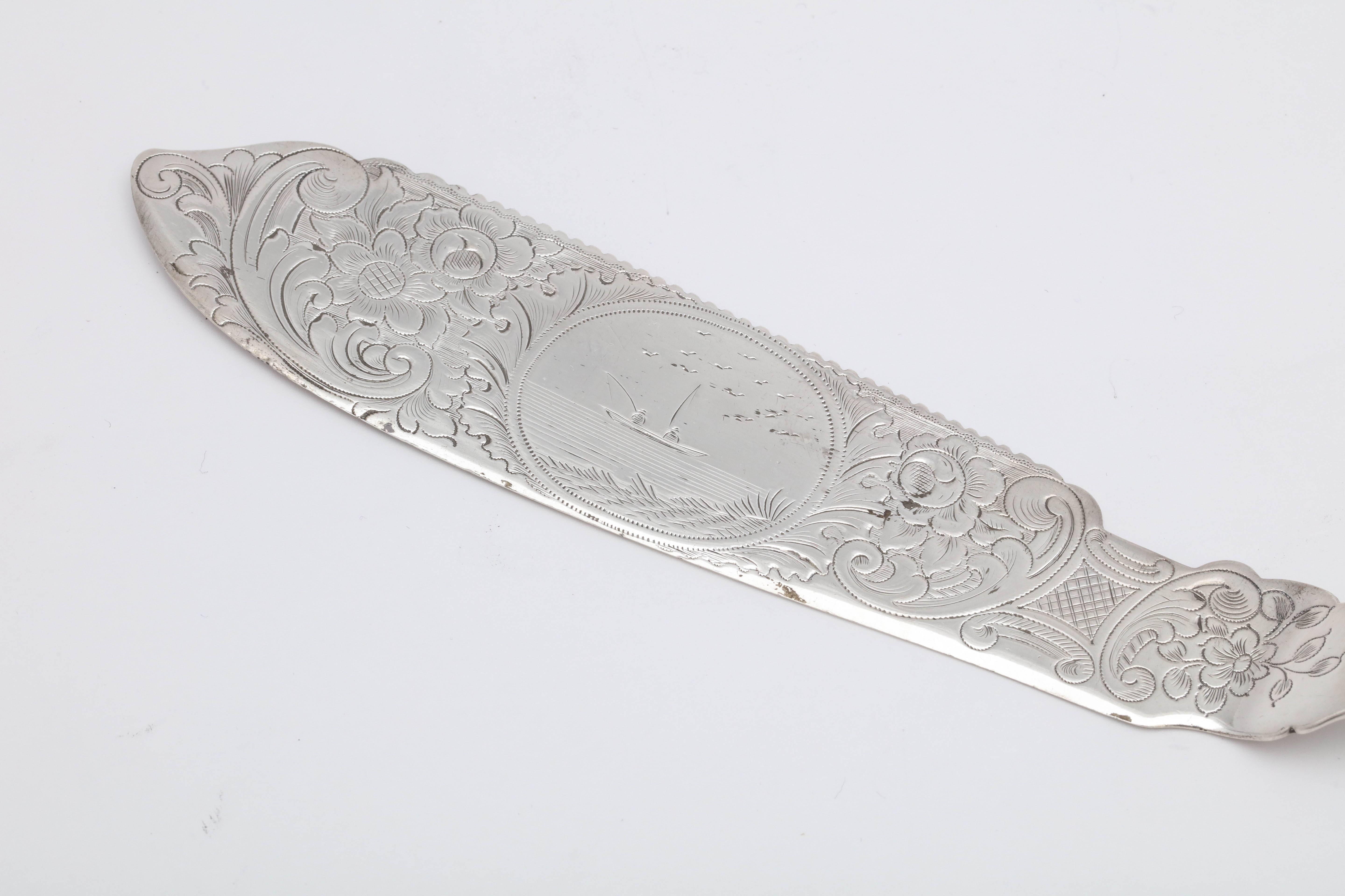Großer amerikanischer Münzsilber '.900' Kuchenmesser/Messer (Spätes 19. Jahrhundert) im Angebot
