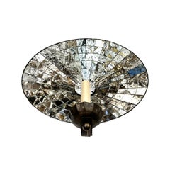 Set of 4 Large Concave Mirrored Sconces, Sold per Pair