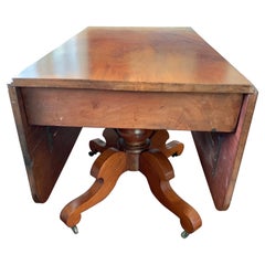 Large American Drop Leaf Pedestal Breakfast Table, Late 19th C