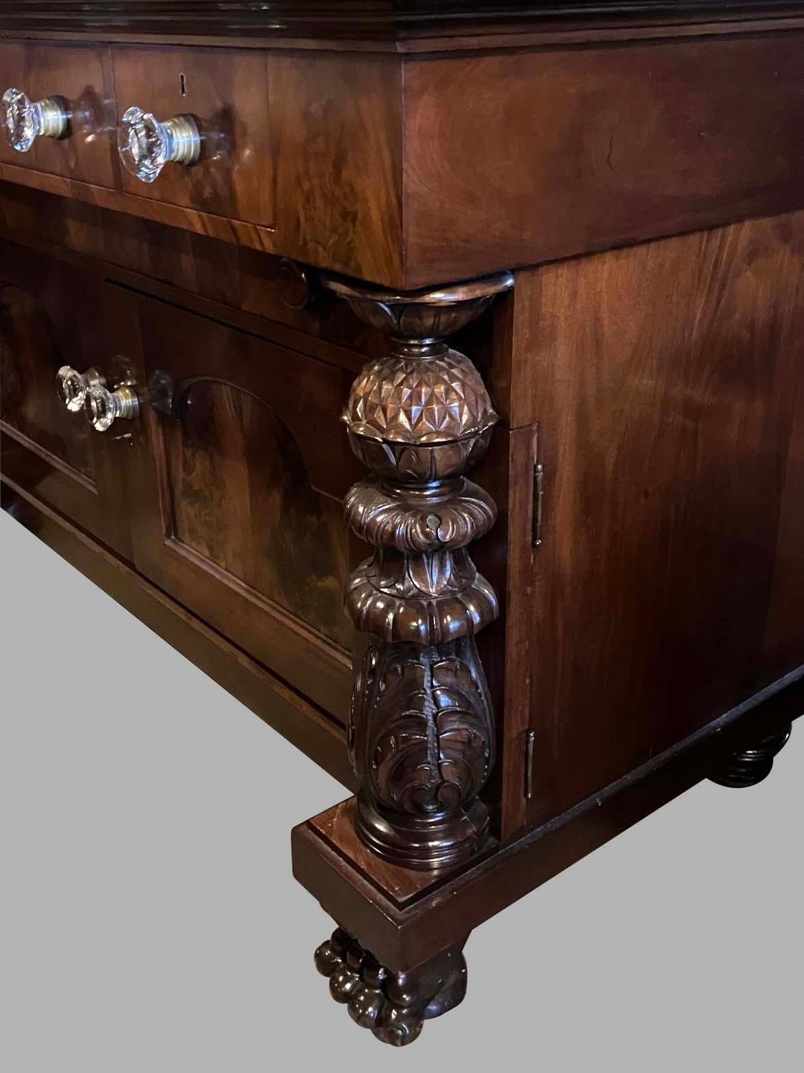 Large American Empire Revival Mahogany Dressing Chest with Adjustable Mirror For Sale 3