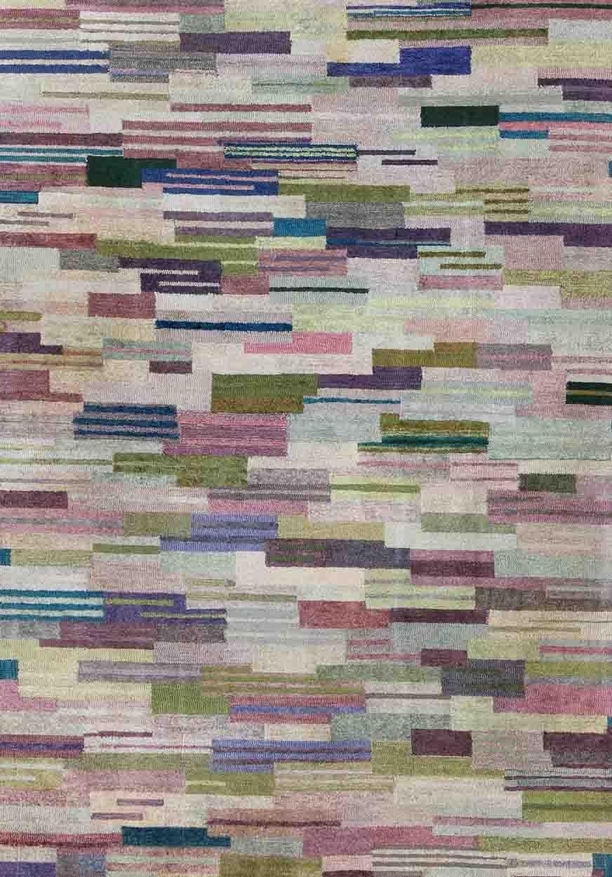 Großer amerikanischer Kapuzenteppich von George Wells mit modernem Design und modernen Farben (American Arts and Crafts) im Angebot