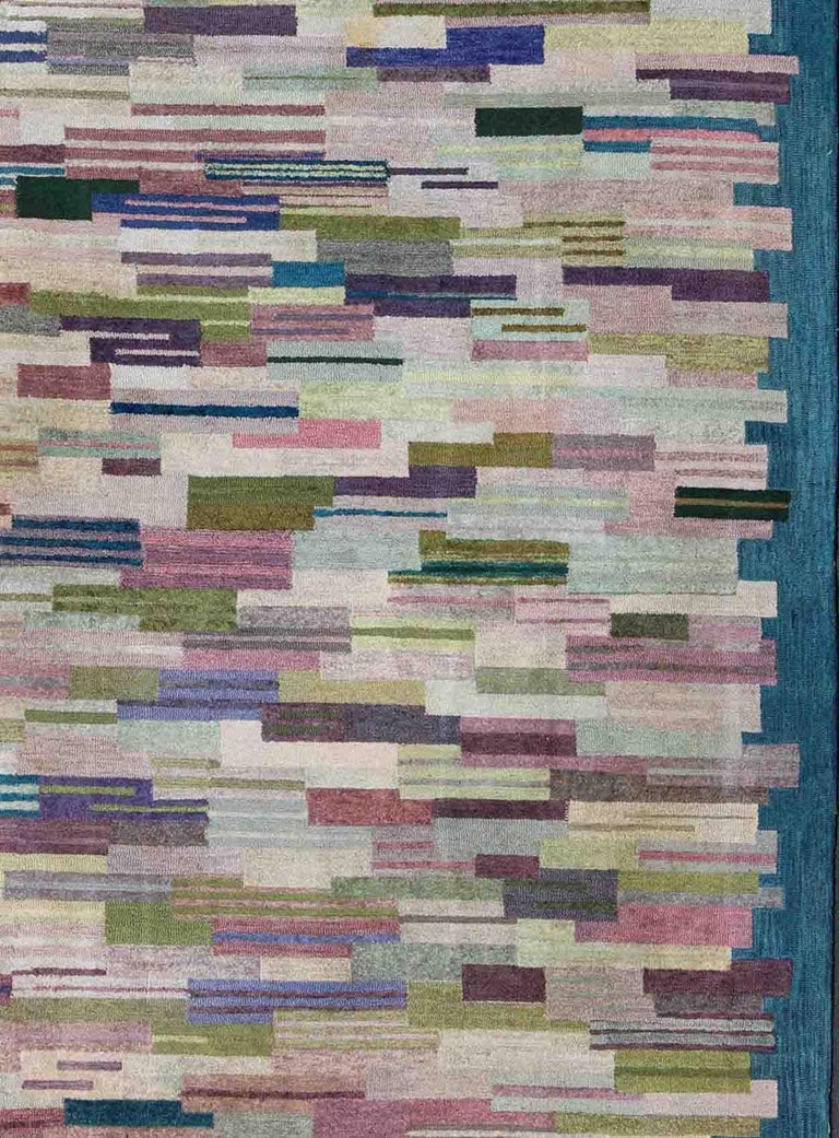 Large American Hooked Rug by Wells For Sale at 1stdibs