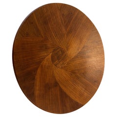 Large American Mid Century Inlaid Walnut Salad Bowl by Gladmark of California