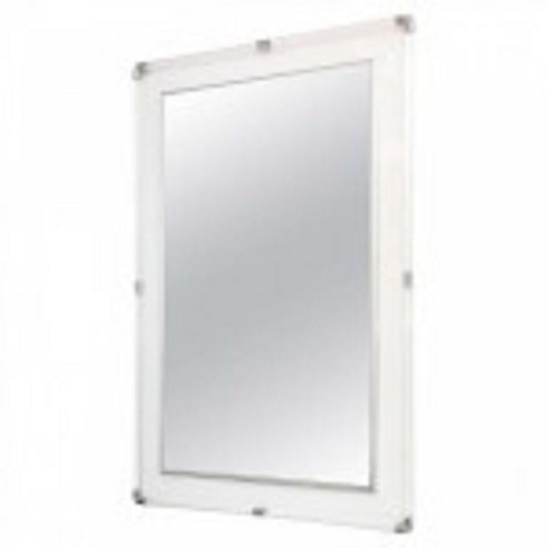 Grand miroir contemporain américain en lucite et chrome poli (par CHARLES HOLIS JONES)