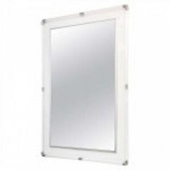Grande specchio americano moderno in lucite e cromo lucido di Charles Hollis Jones