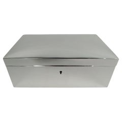 Large American Modern Sterling Silver Cigar Box
