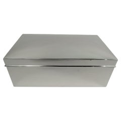 Large American Modern Sterling Silver Cigar Box, Made by Andrew Taylor in Newark