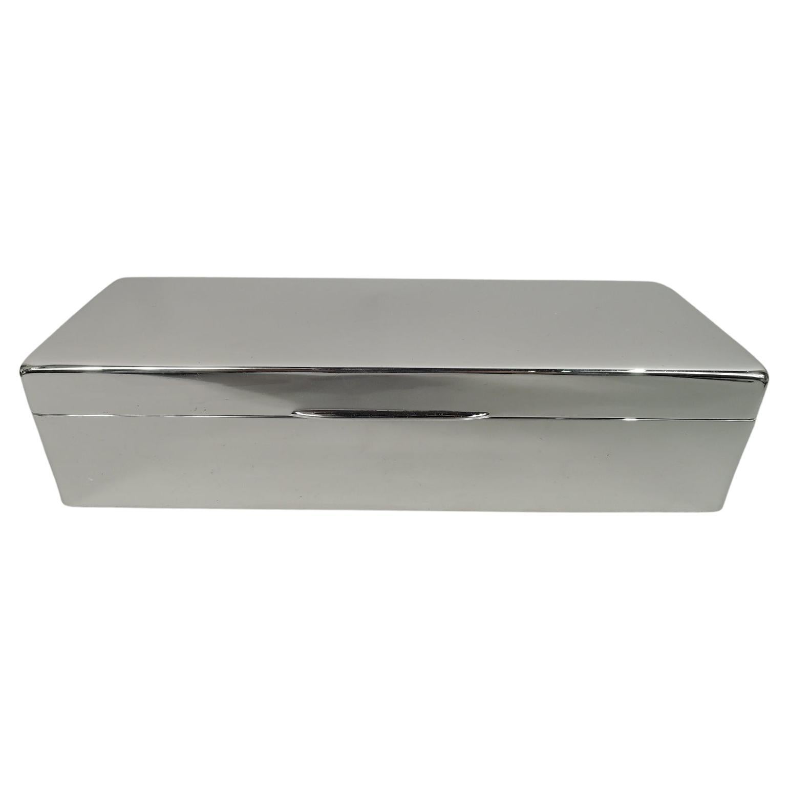 Large American Modern Sterling Silver Cigarette Box by Udall & Ballou