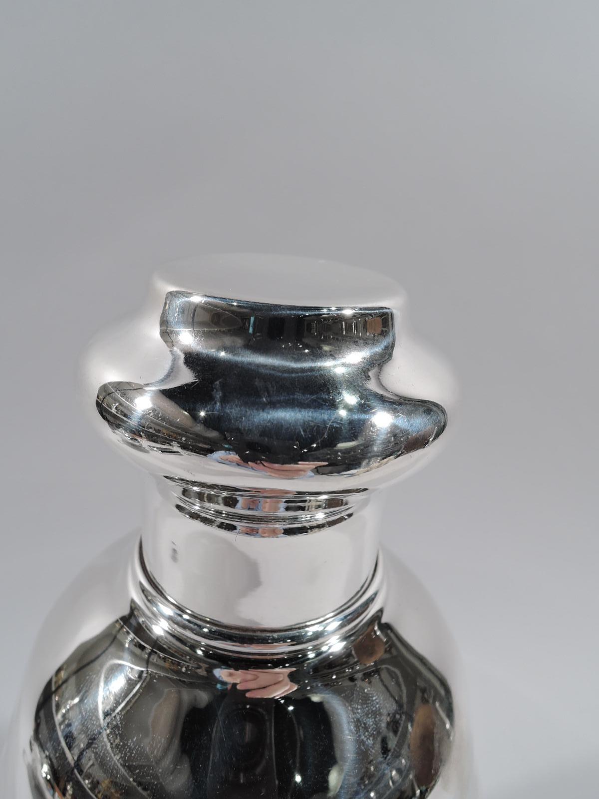 Art Deco Large American Modern Sterling Silver Cocktail Shaker