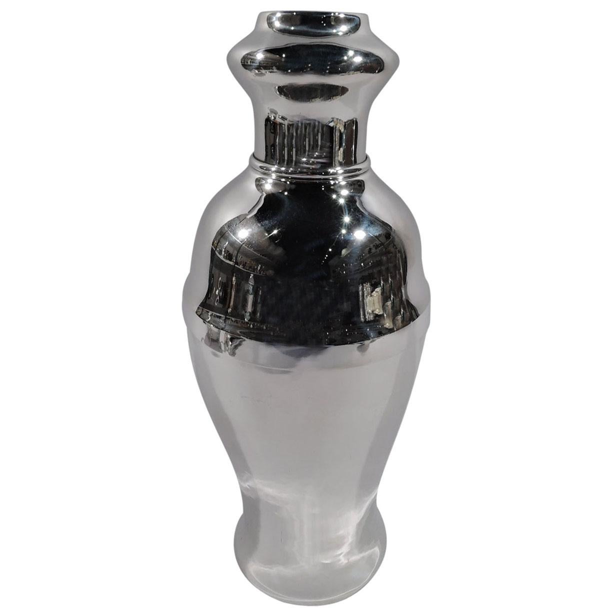 Large American Modern Sterling Silver Cocktail Shaker