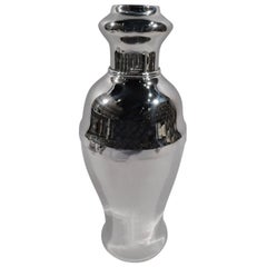 Large American Modern Sterling Silver Cocktail Shaker