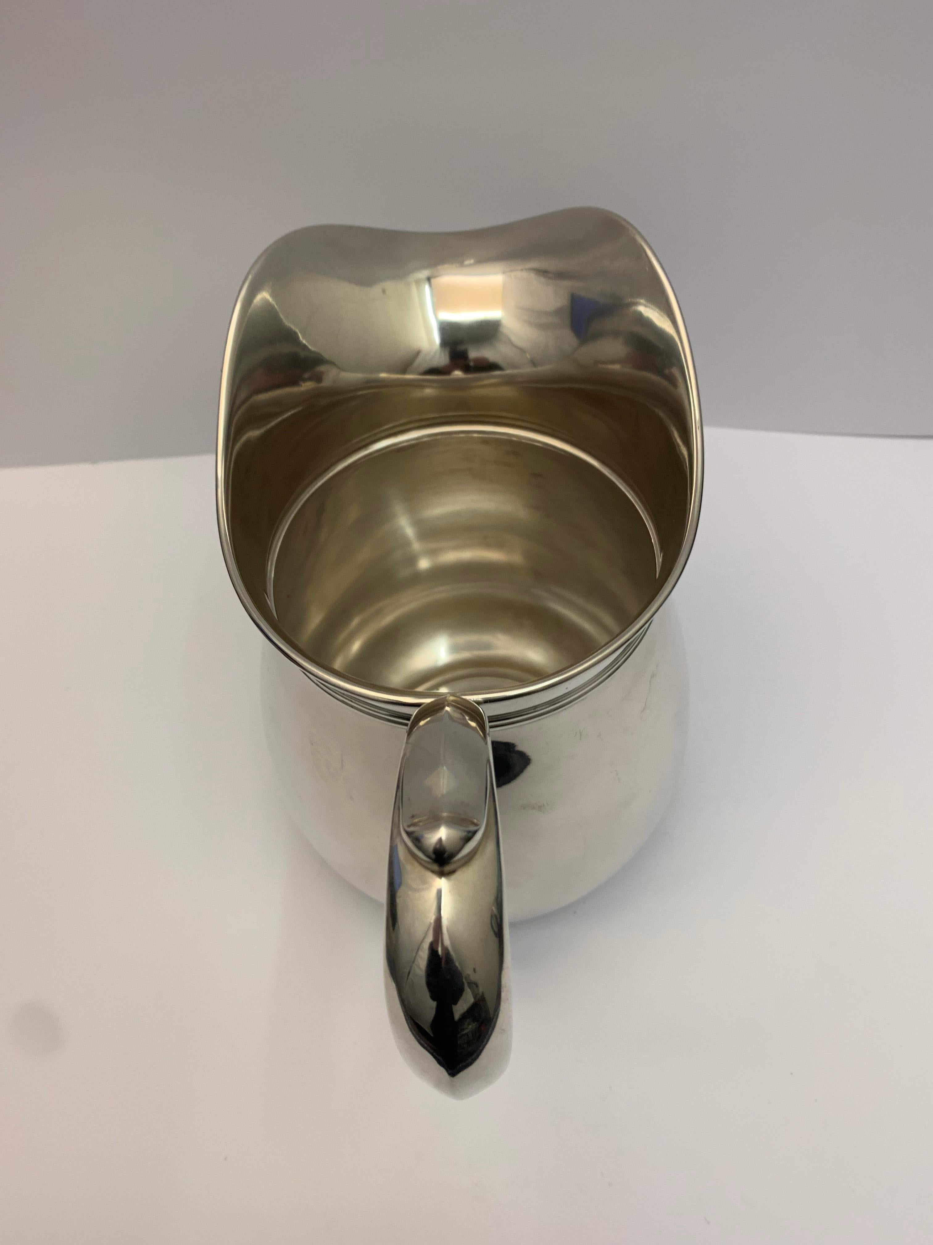 Mid-20th Century Large American Silver Water Jug For Sale