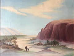 Large American Southwestern Landscape Painting, Signed, Framed