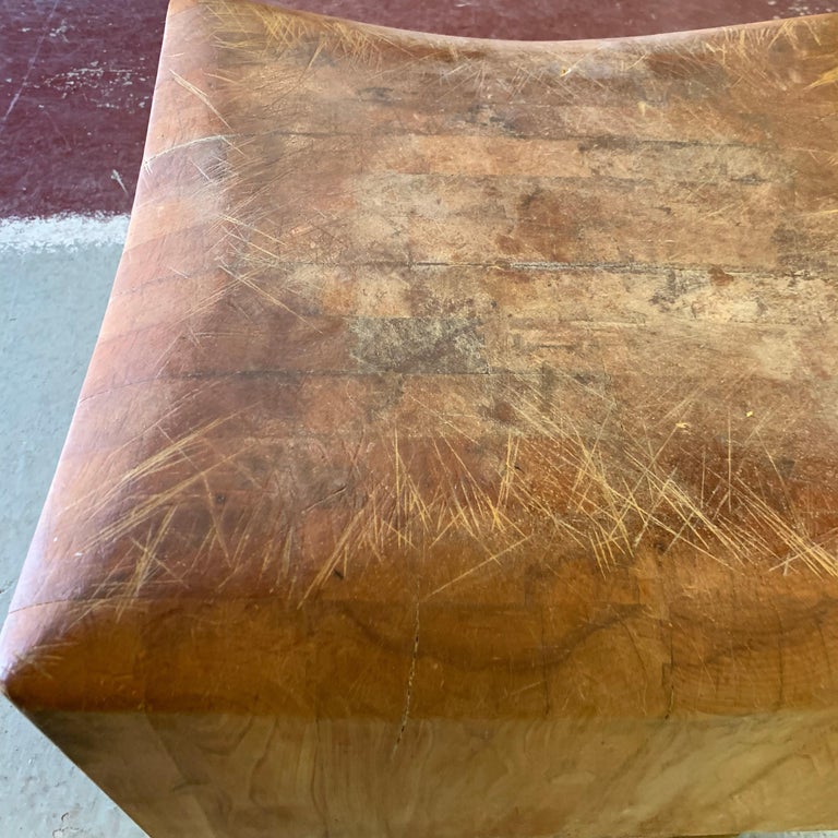 Large American Square Butchers Block Table at 1stDibs