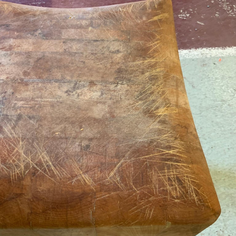 Large American Square Butchers Block Table at 1stDibs