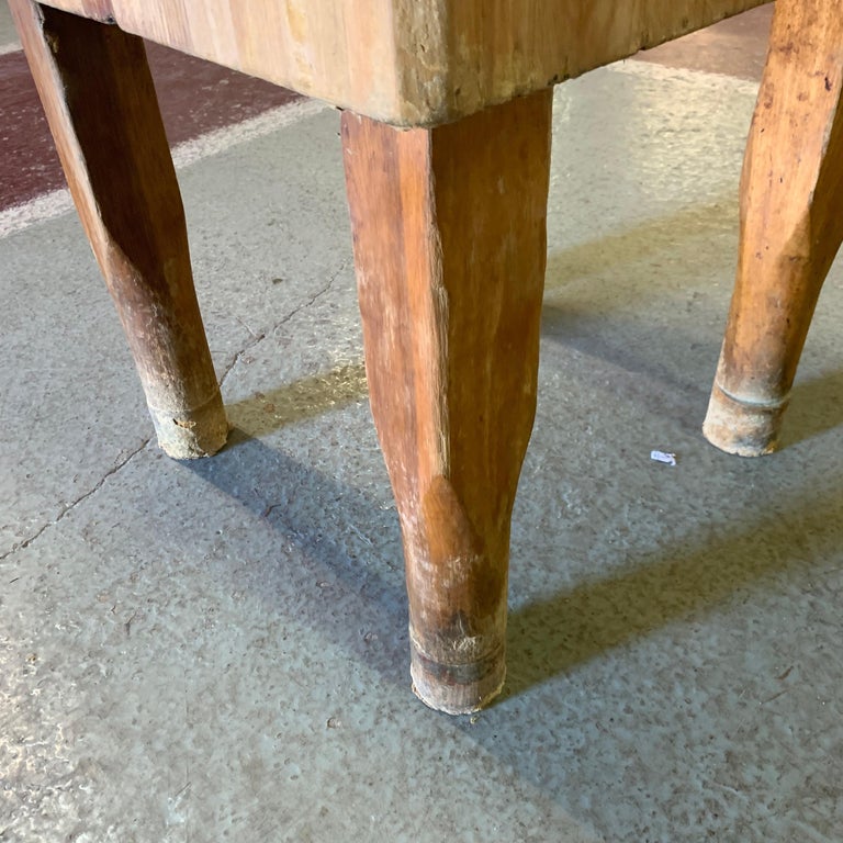 Large American Square Butchers Block Table at 1stDibs
