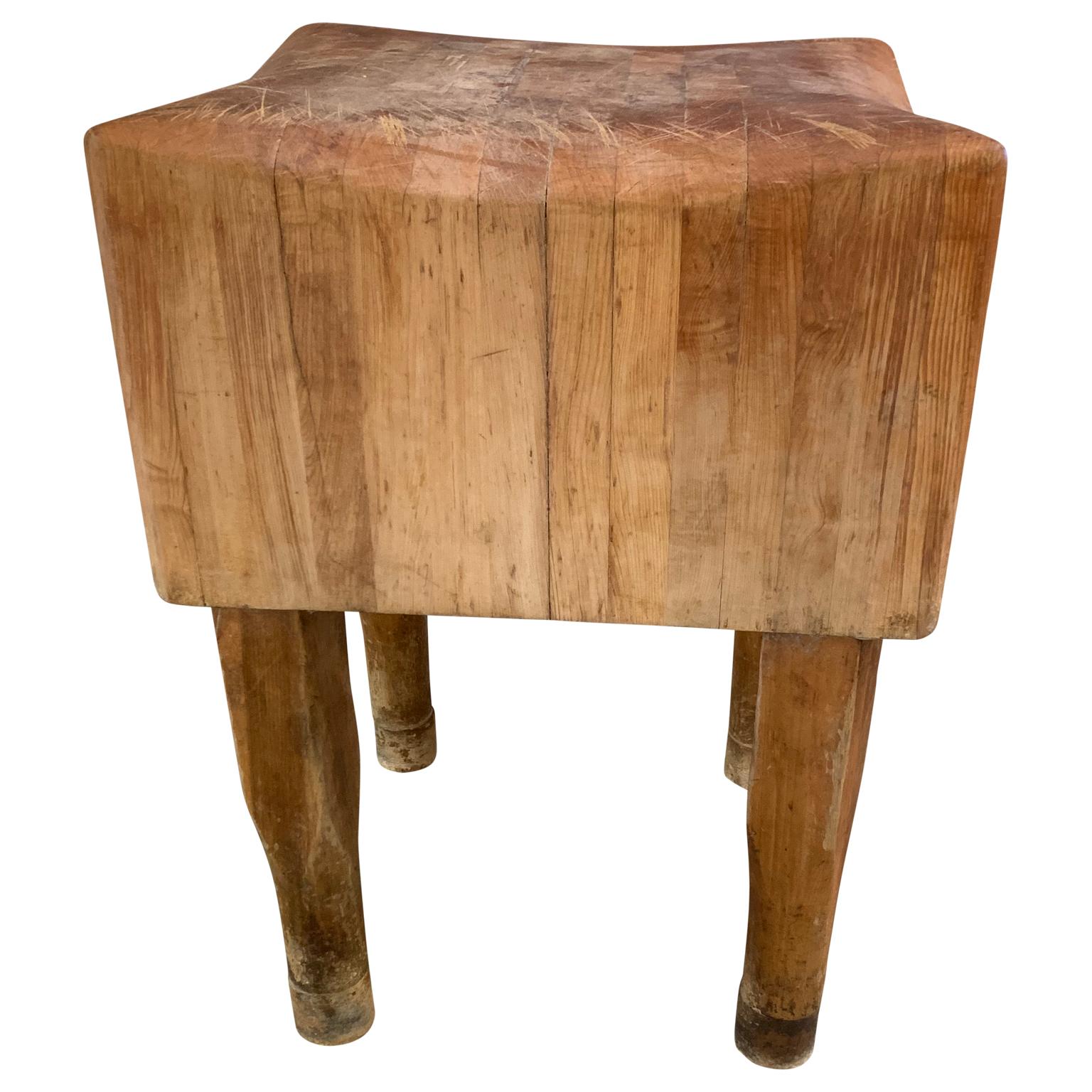 Rustic Large American Square Butchers Block Table