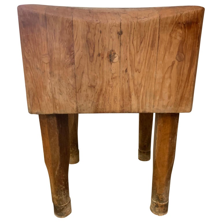 Large American Square Butchers Block Table at 1stDibs