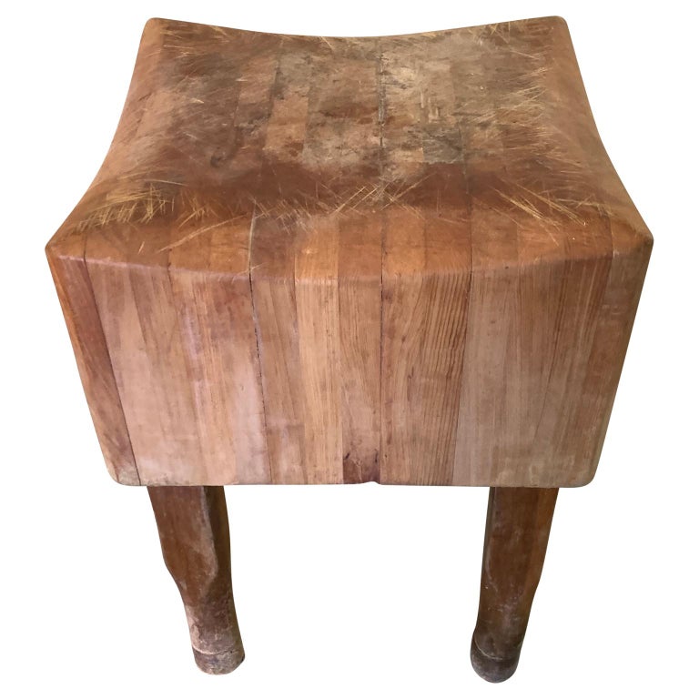 Large American Square Butchers Block Table at 1stDibs