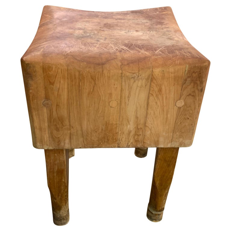Large American Square Butchers Block Table at 1stDibs