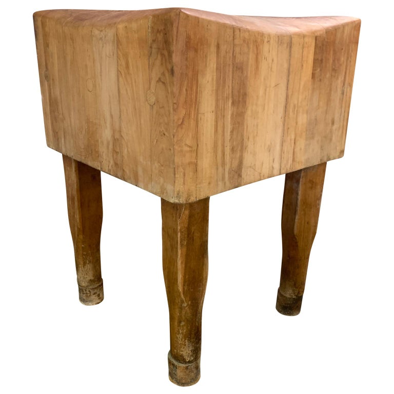 Large American Square Butchers Block Table at 1stDibs