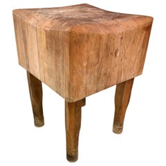 Large American Square Butchers Block Table