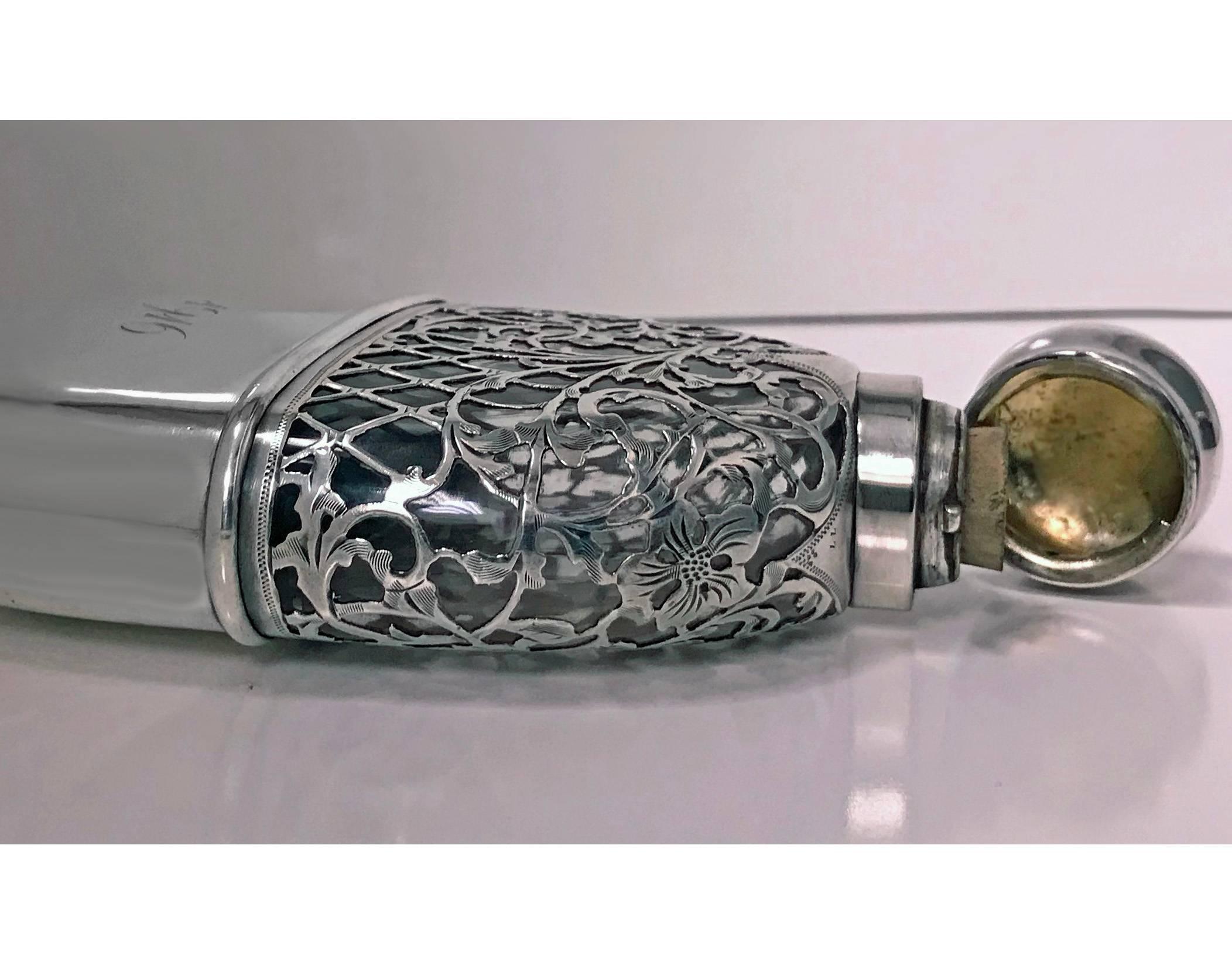 20th Century Large American Sterling Flask, circa 1900