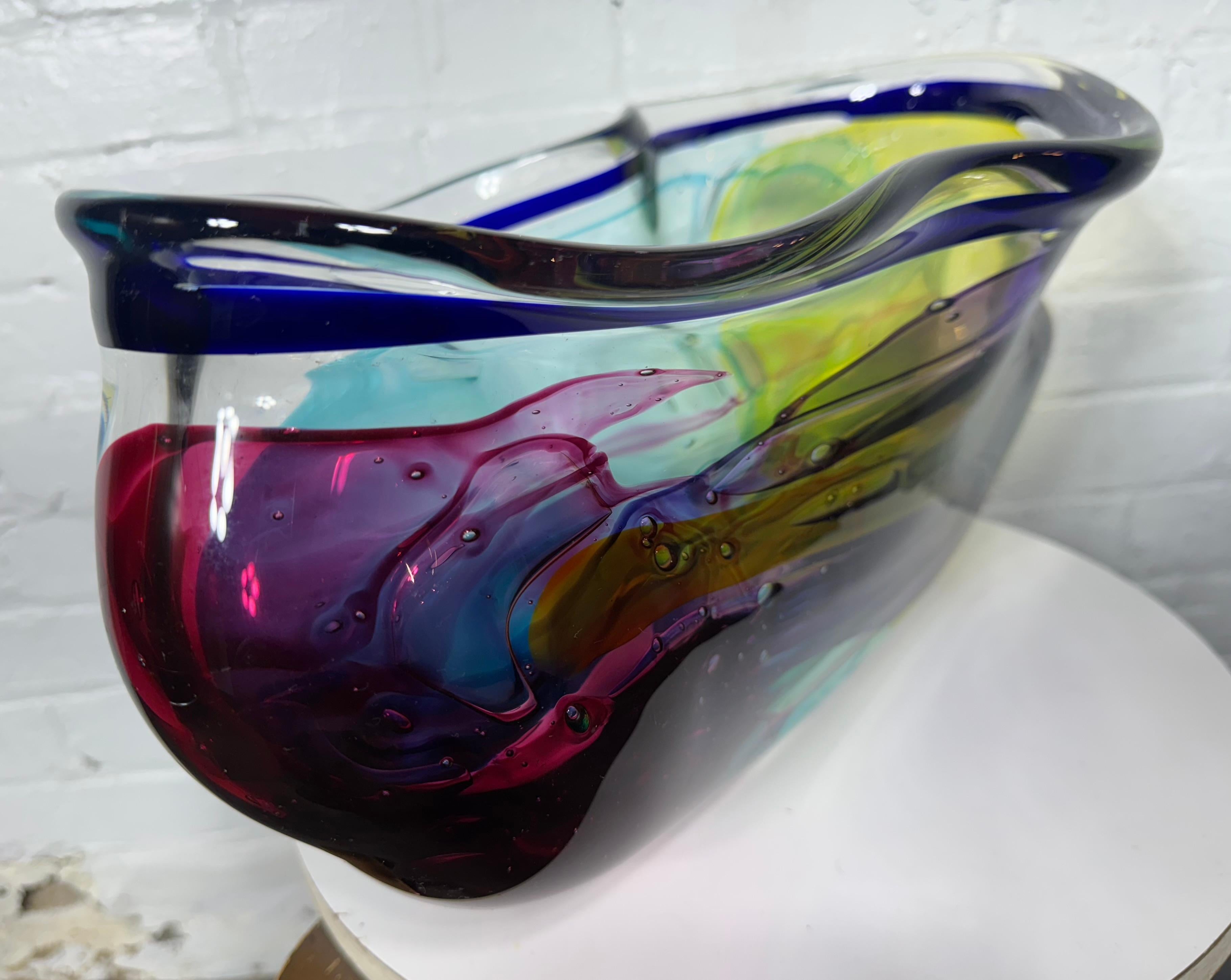 Großer amerikanischer Studio Glas Farbiger 