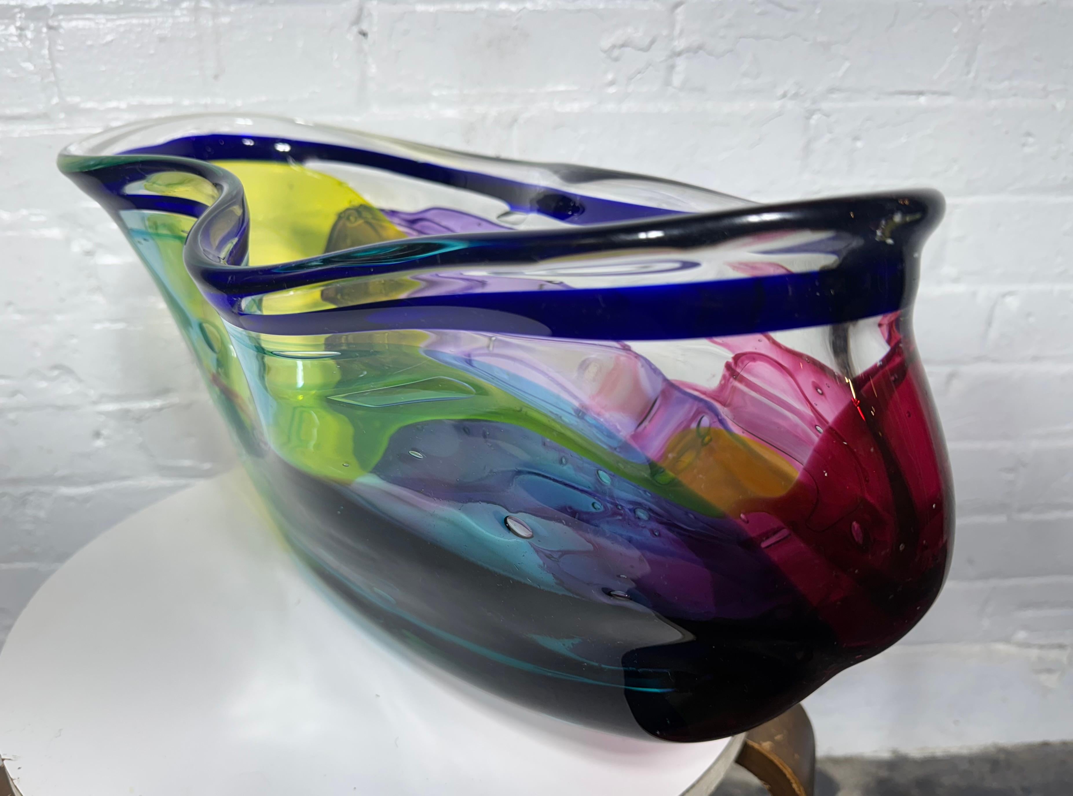 Großer amerikanischer Studio Glas Farbiger 