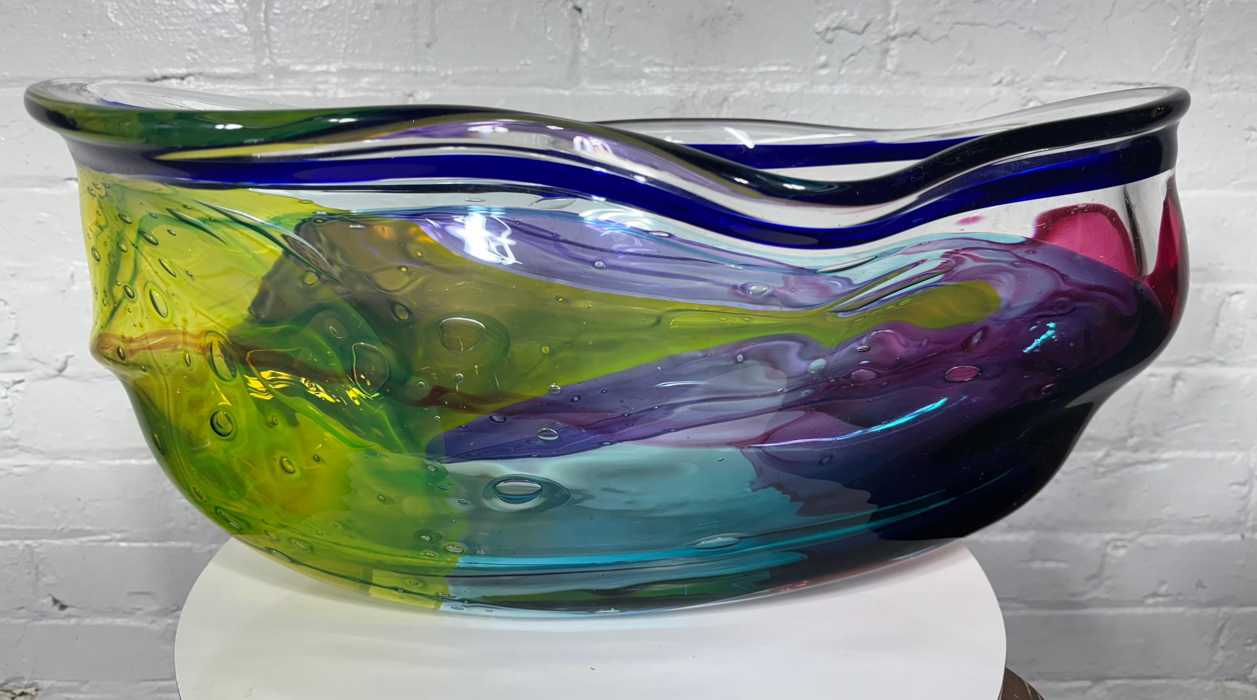 Großer amerikanischer Studio Glas Farbiger 