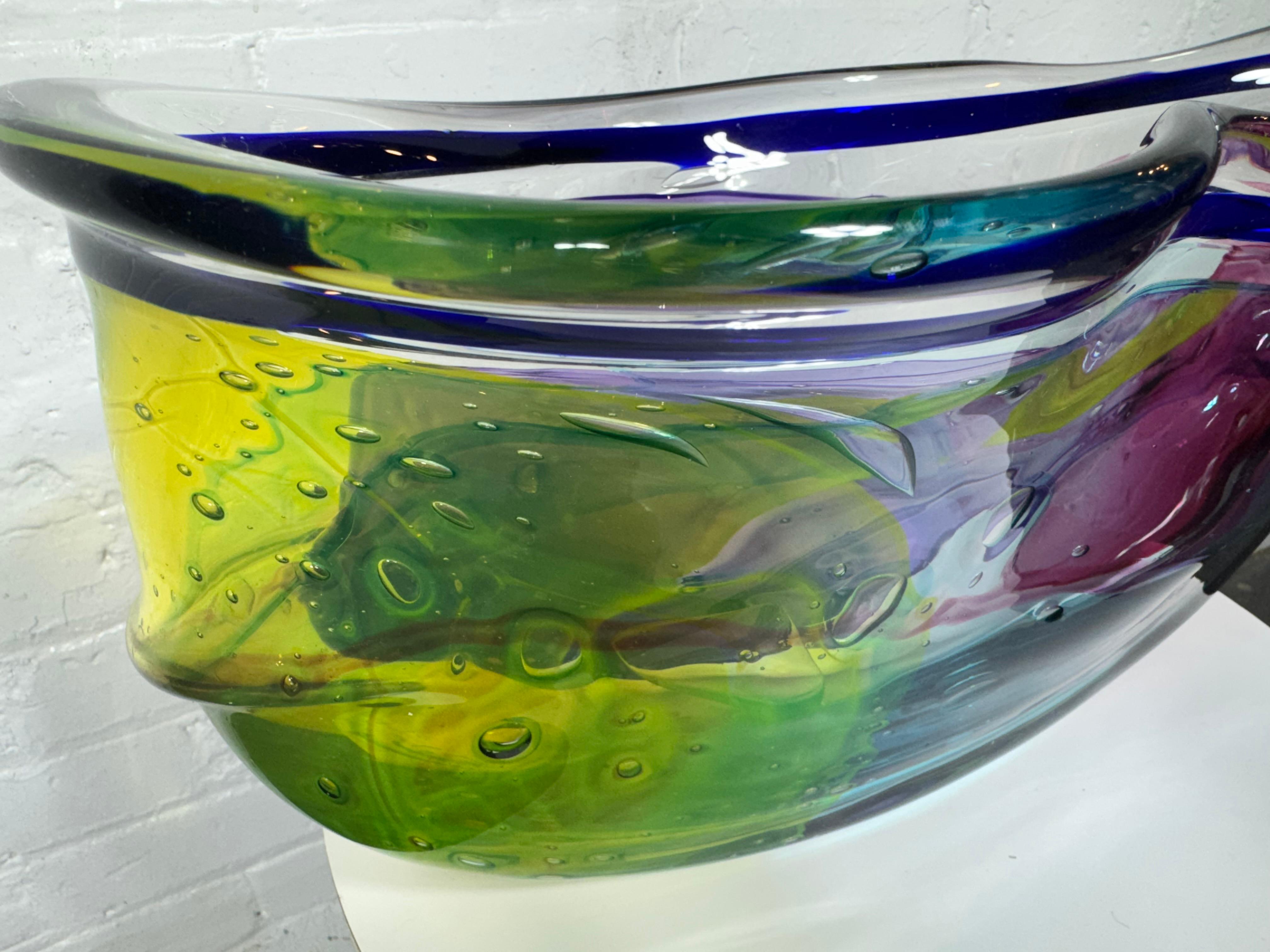 Großer amerikanischer Studio Glas Farbiger 
