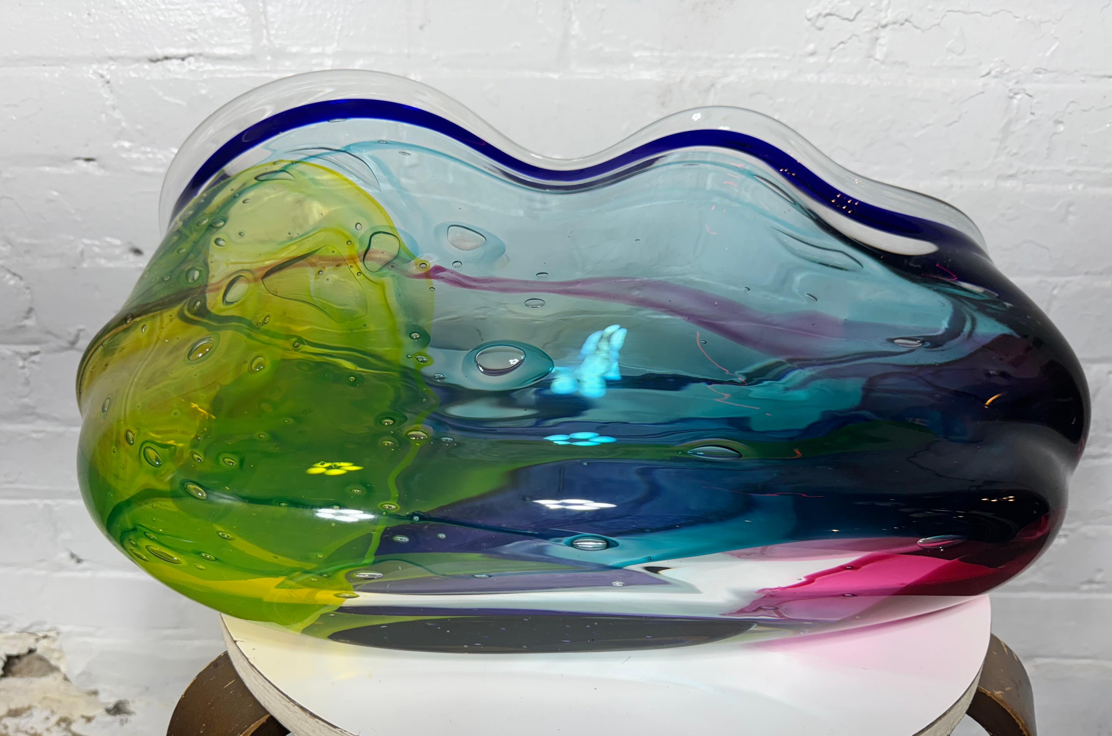 Großer amerikanischer Studio Glas Farbiger 