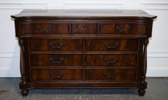 LARGE AMERICAN THOMASVILLE TRINIDAD BREAKFRONT SOLID DRESSER SiDEBOARD