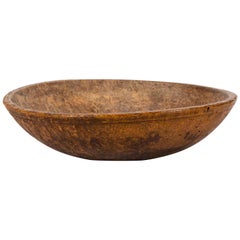 Large American Turned Burl Wood Bowl, Late 18th-Early 19th Century