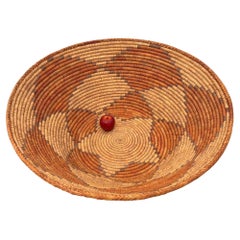 Grand Panier Western Américain Vintage Woven Reed 1950s