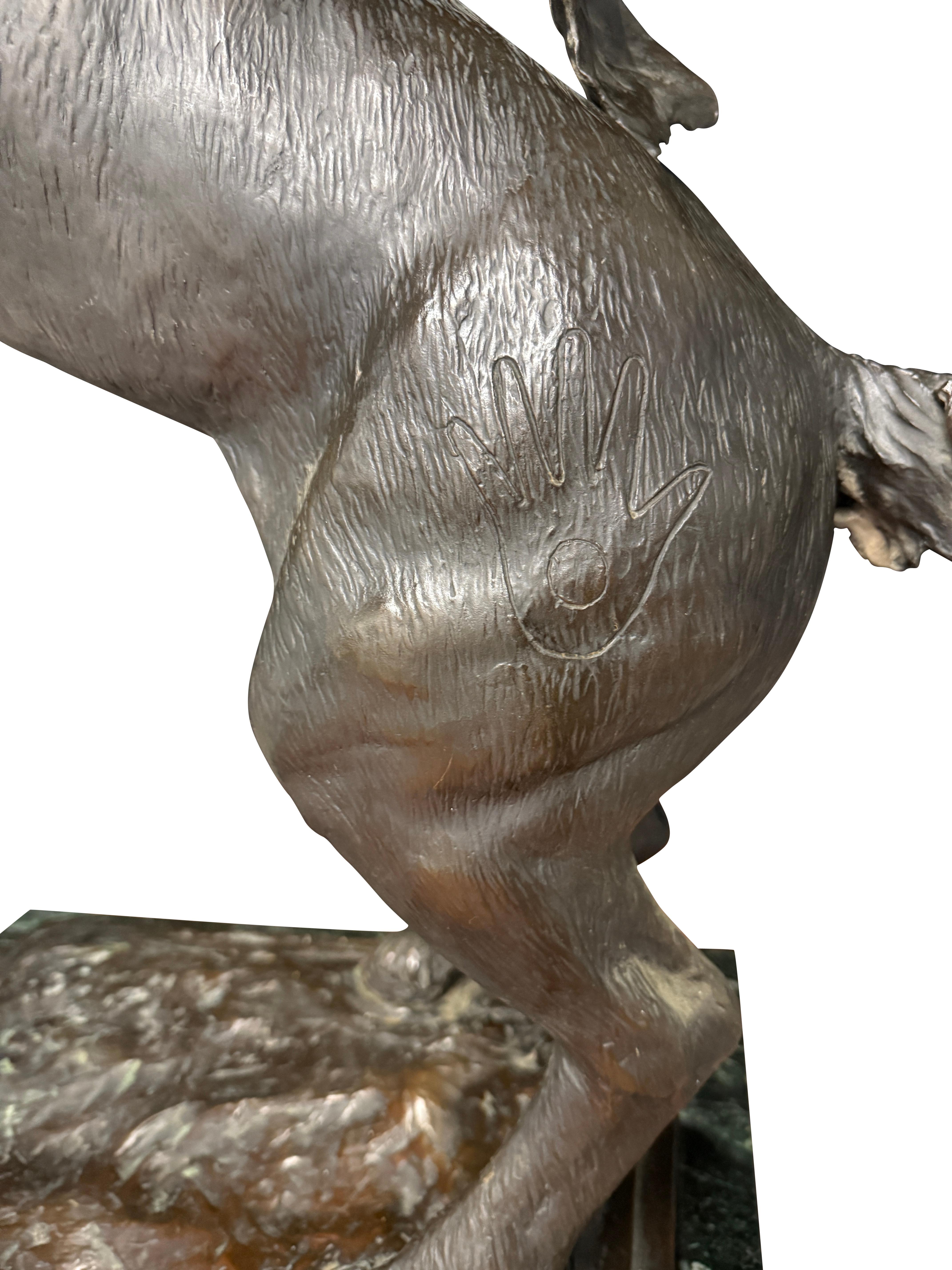 Grande scultura occidentale americana in bronzo di Stan Johnson in vendita 5