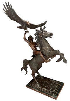 Large American Western Bronze Sculpture By Stan Johnson