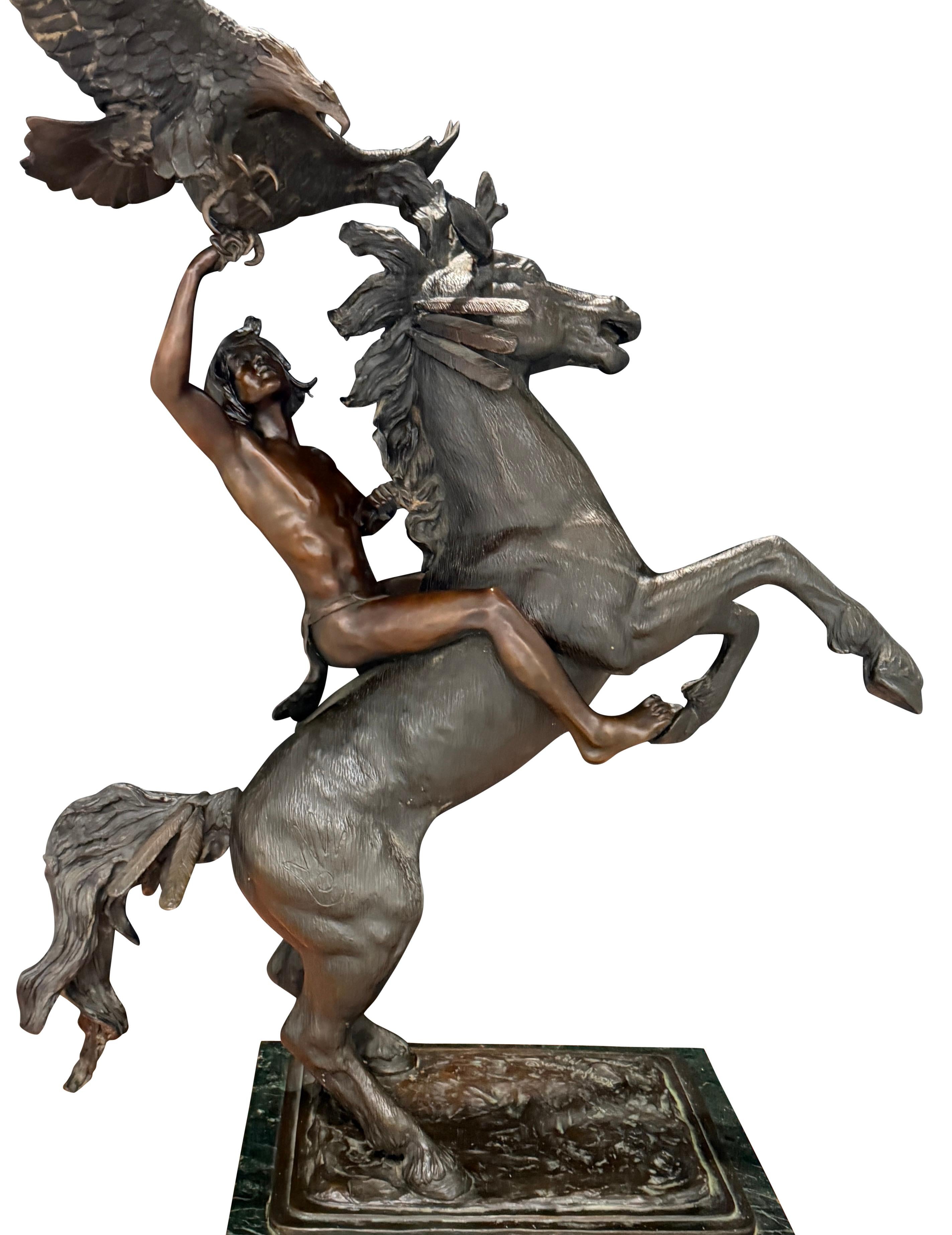 Americano Grande scultura occidentale americana in bronzo di Stan Johnson in vendita
