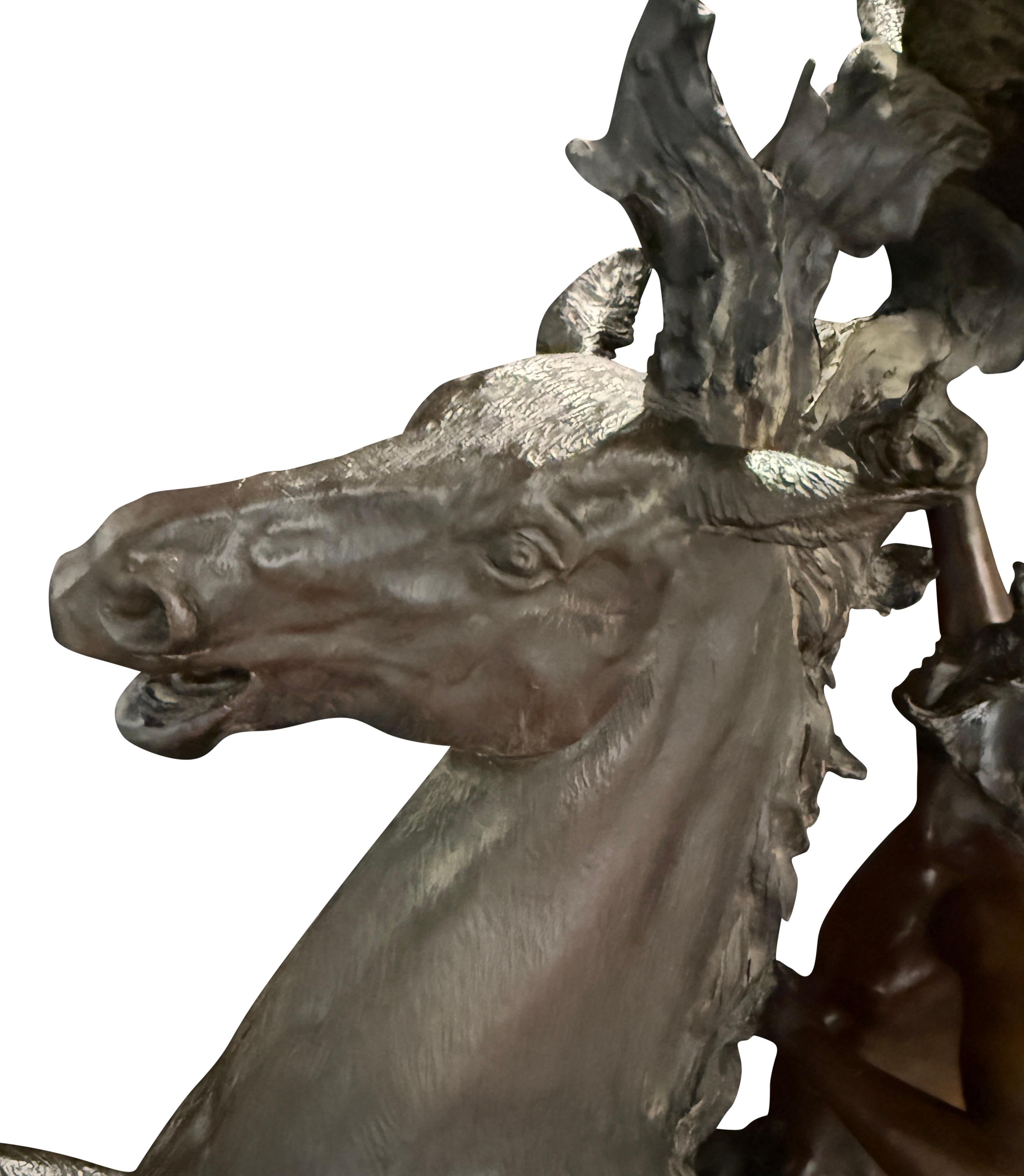 Grande scultura occidentale americana in bronzo di Stan Johnson in vendita 2