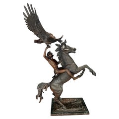 Gran Escultura de Bronce del Oeste Americano Por Stan Johnson