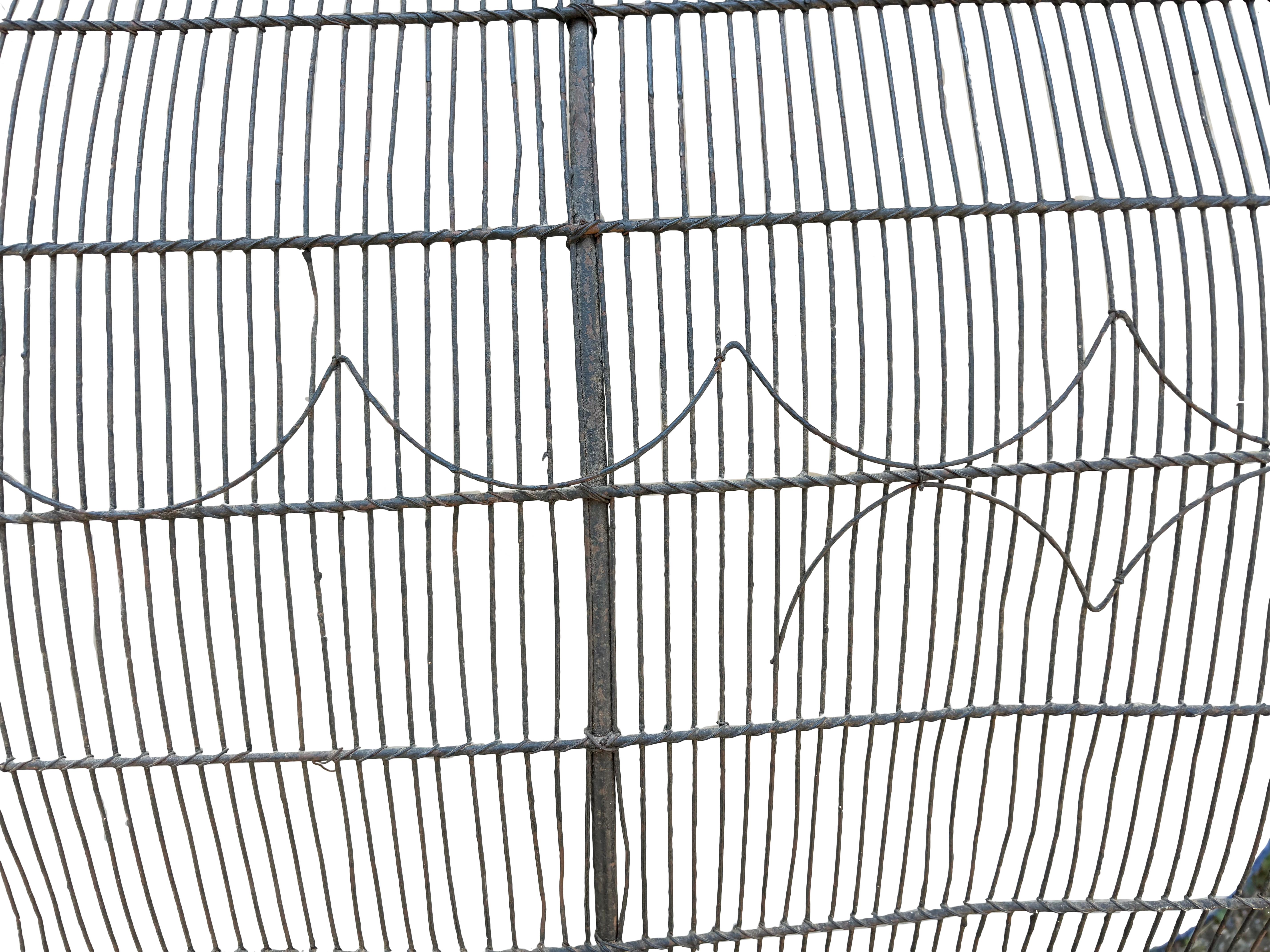 Iron Large American Wire Fireplace Screen For Sale
