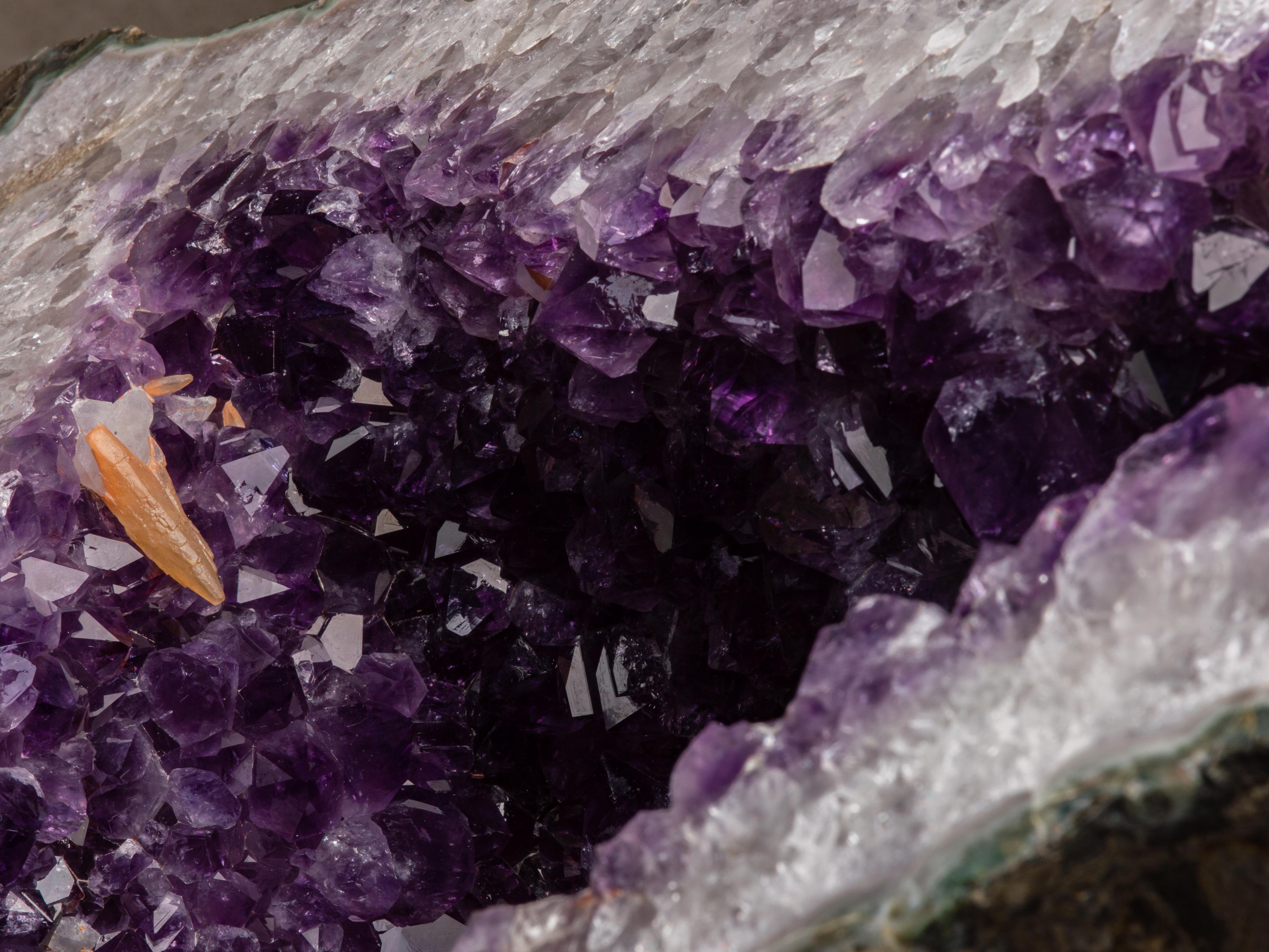 18th Century and Earlier Large amethyst chapel with calcite and stalactites For Sale