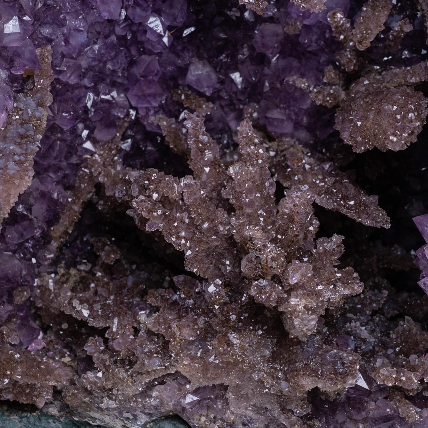 Contemporary Large Amethyst Cluster Geode with Stalactites From Brazil For Sale