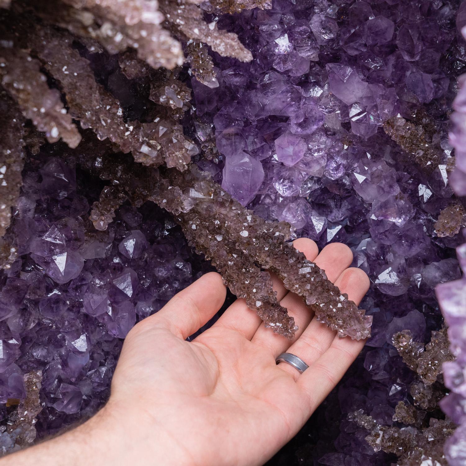Large Amethyst Cluster Geode with Stalactites From Brazil For Sale 1