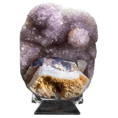 Grand grappe de cristaux d'améthyste et de fluorine violette