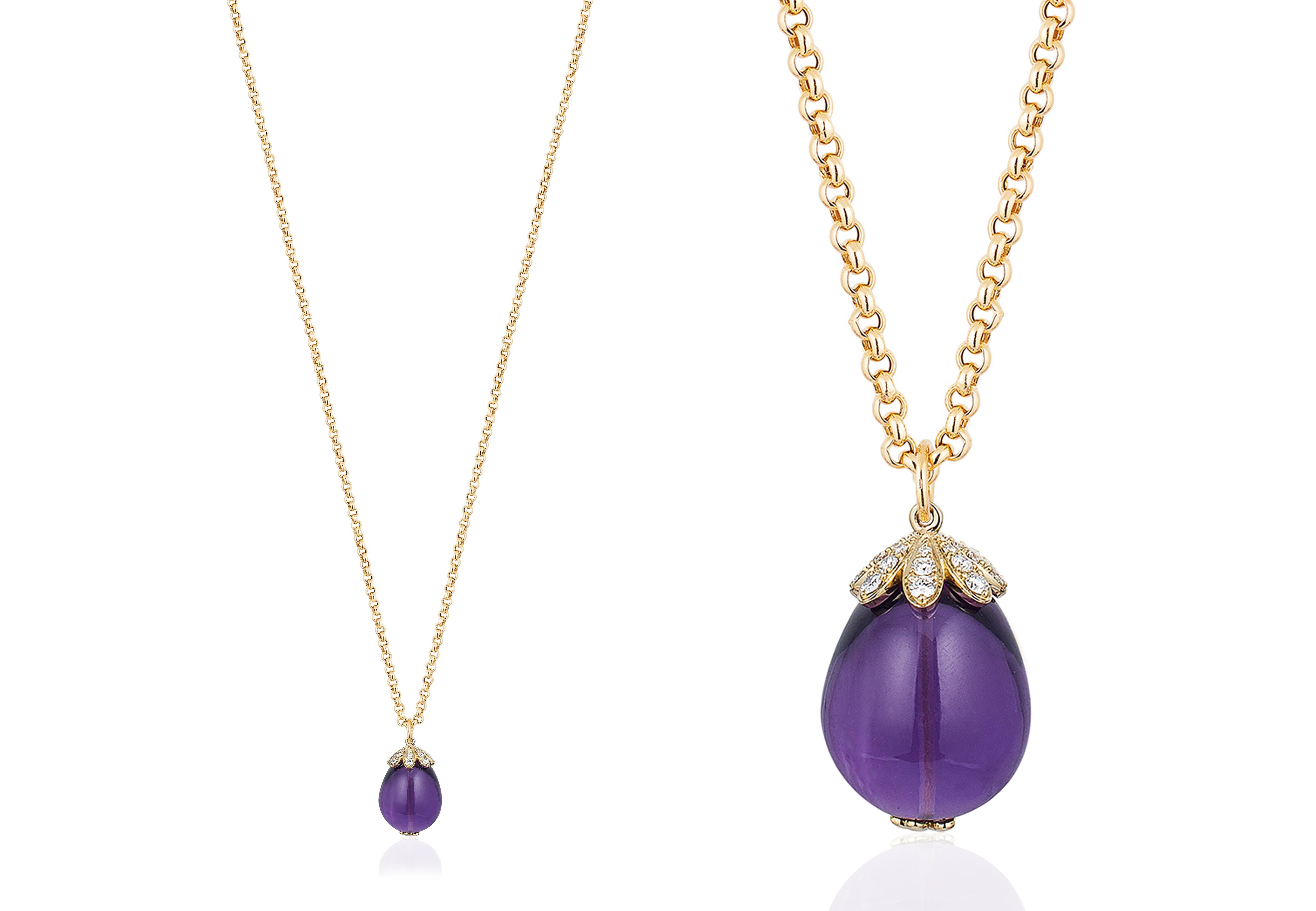 Contemporary Goshwara Amethyst Drop Pendant