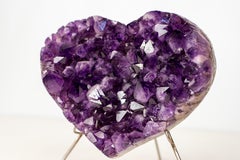 Large Amethyst Druzy Heart with High-Grade Deep Purple Natural Crystal