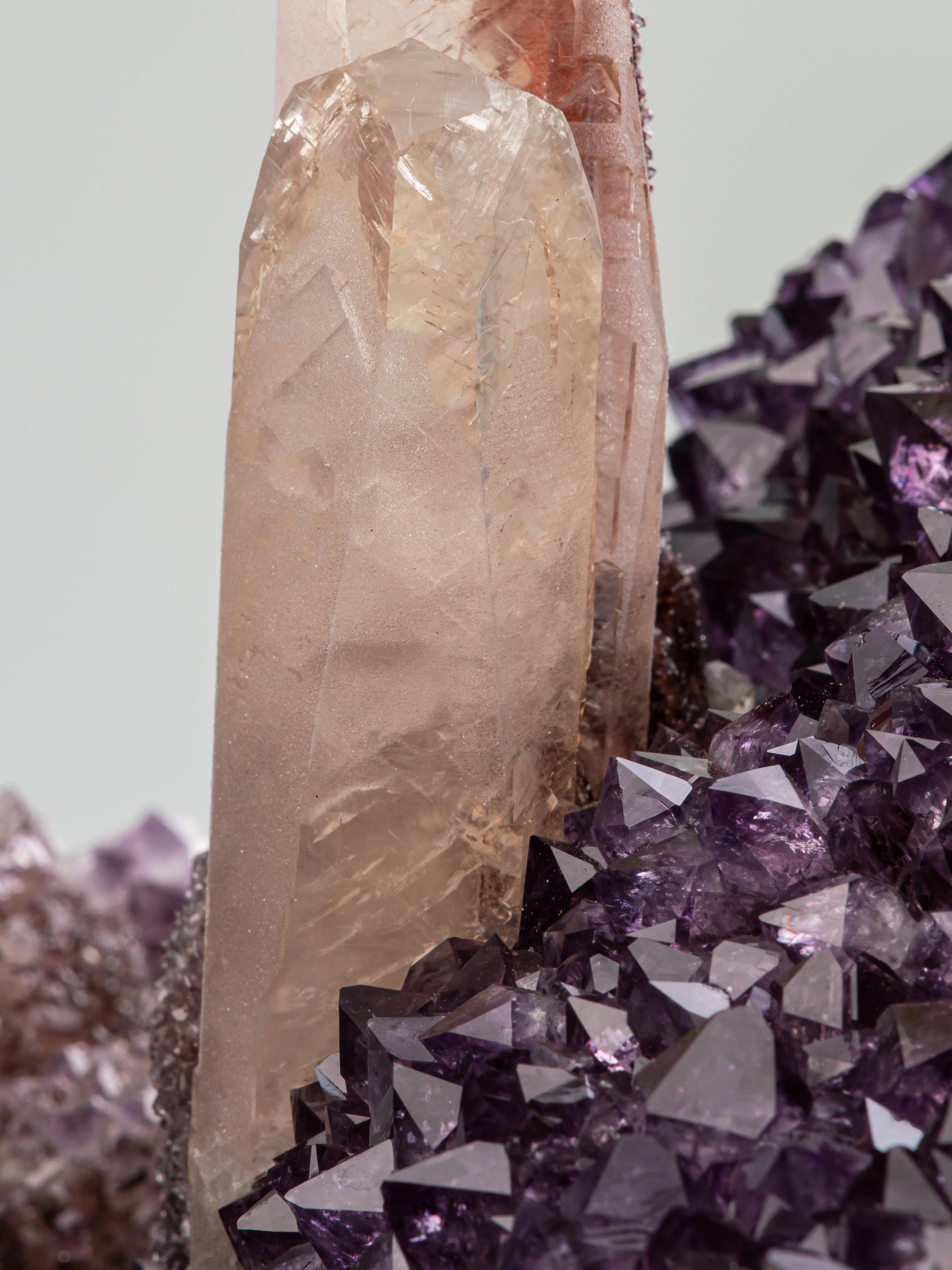 Large Amethyst Formation with Calcite Towers For Sale 7